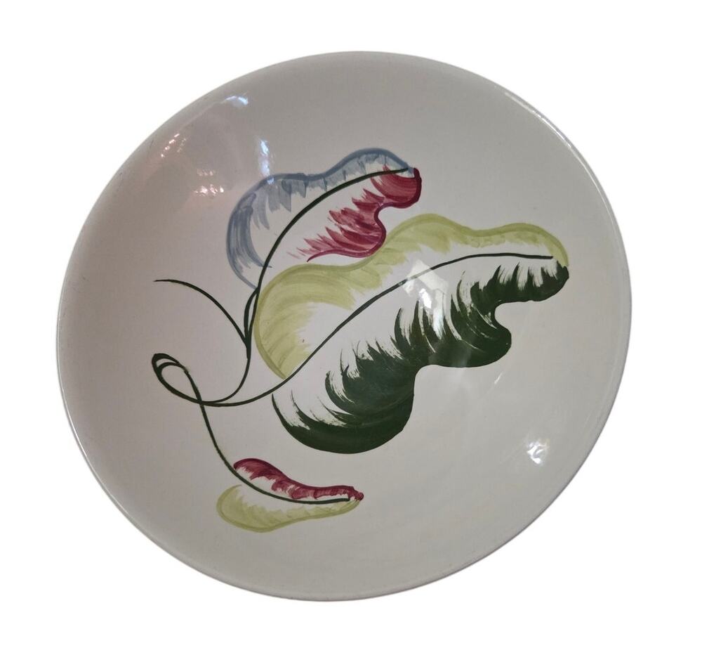 Vtg Blue Ridge Pottery Leaf Design Serving BOWL Green 10K Elephant
